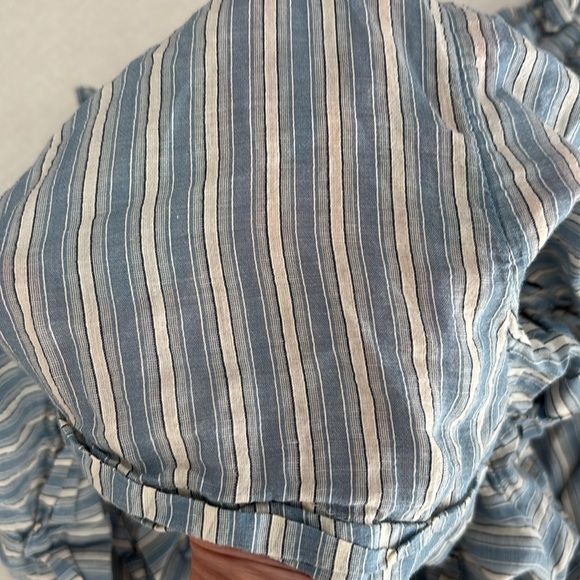 Doen Blue and White Striped Women's Pajama Shorts - Picture 17 of 17